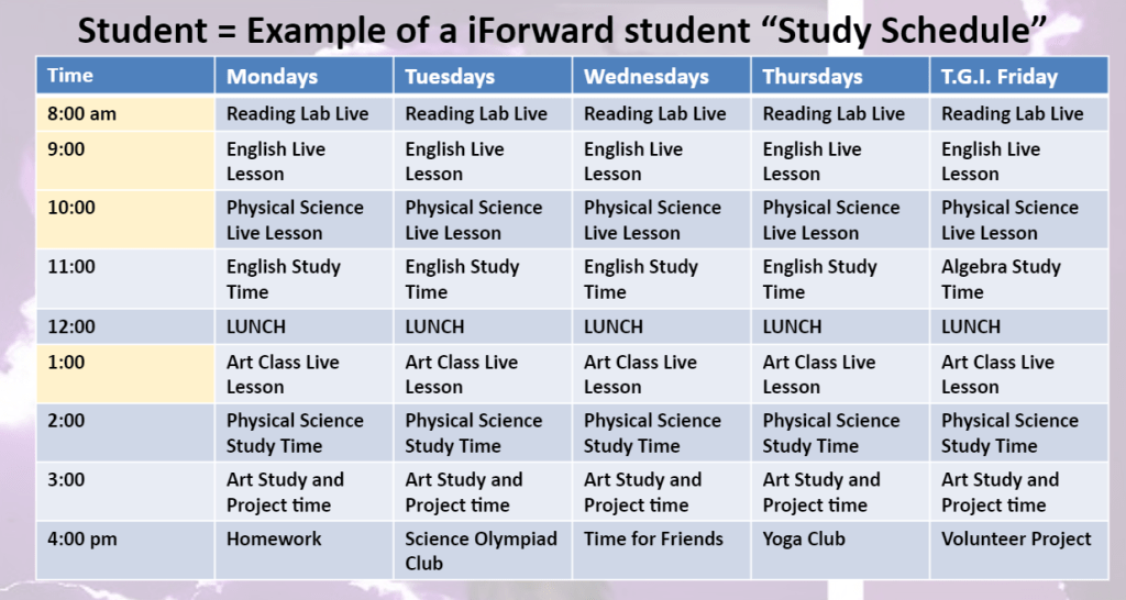 Sample Schedule